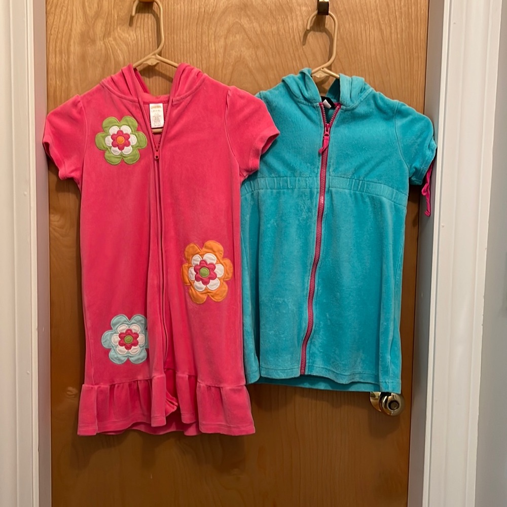 Two beach/pool terrycloth zip coverups